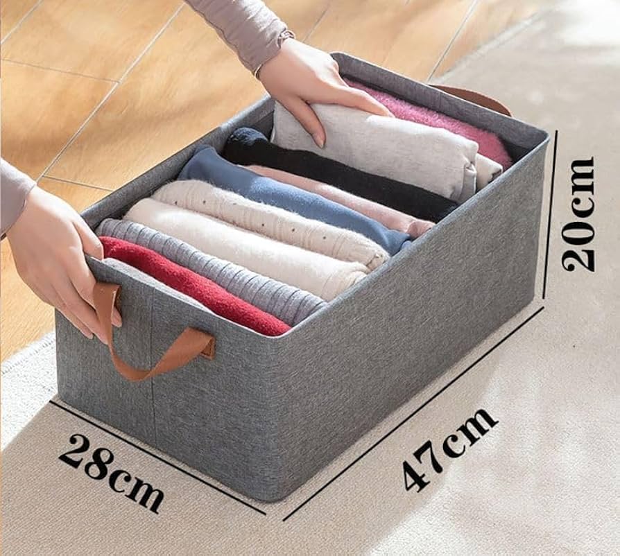 Premium Collapsible Fabric Storage Cubes Organizer with Handles Foldable Storage Baskets for Organizing Toys, Books, Shelves, Closet (4 PCS, Big Storage Box) - Image 5