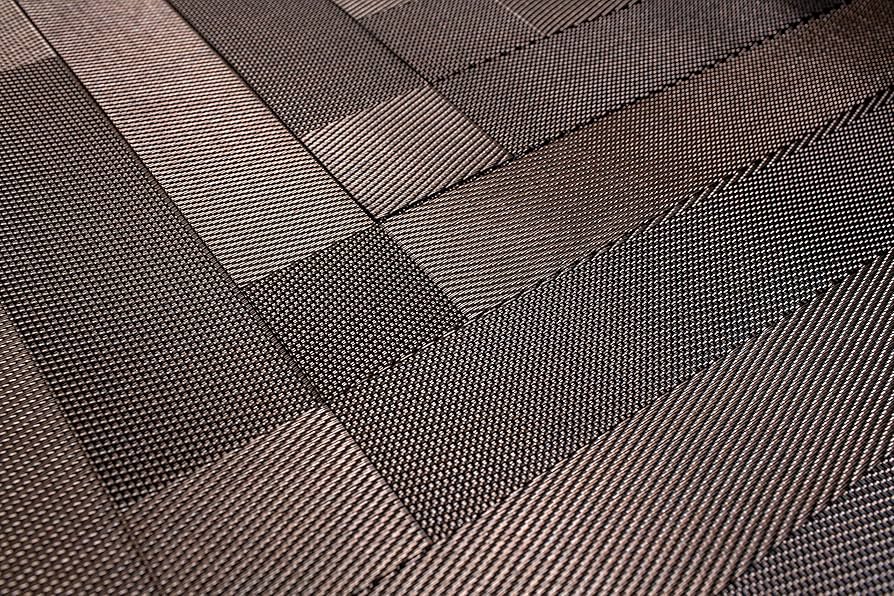 Premium Crossweave Vinyl Woven Table Mats, Insulation Washable Table Mats Set of 8 (Brown) - Image 6