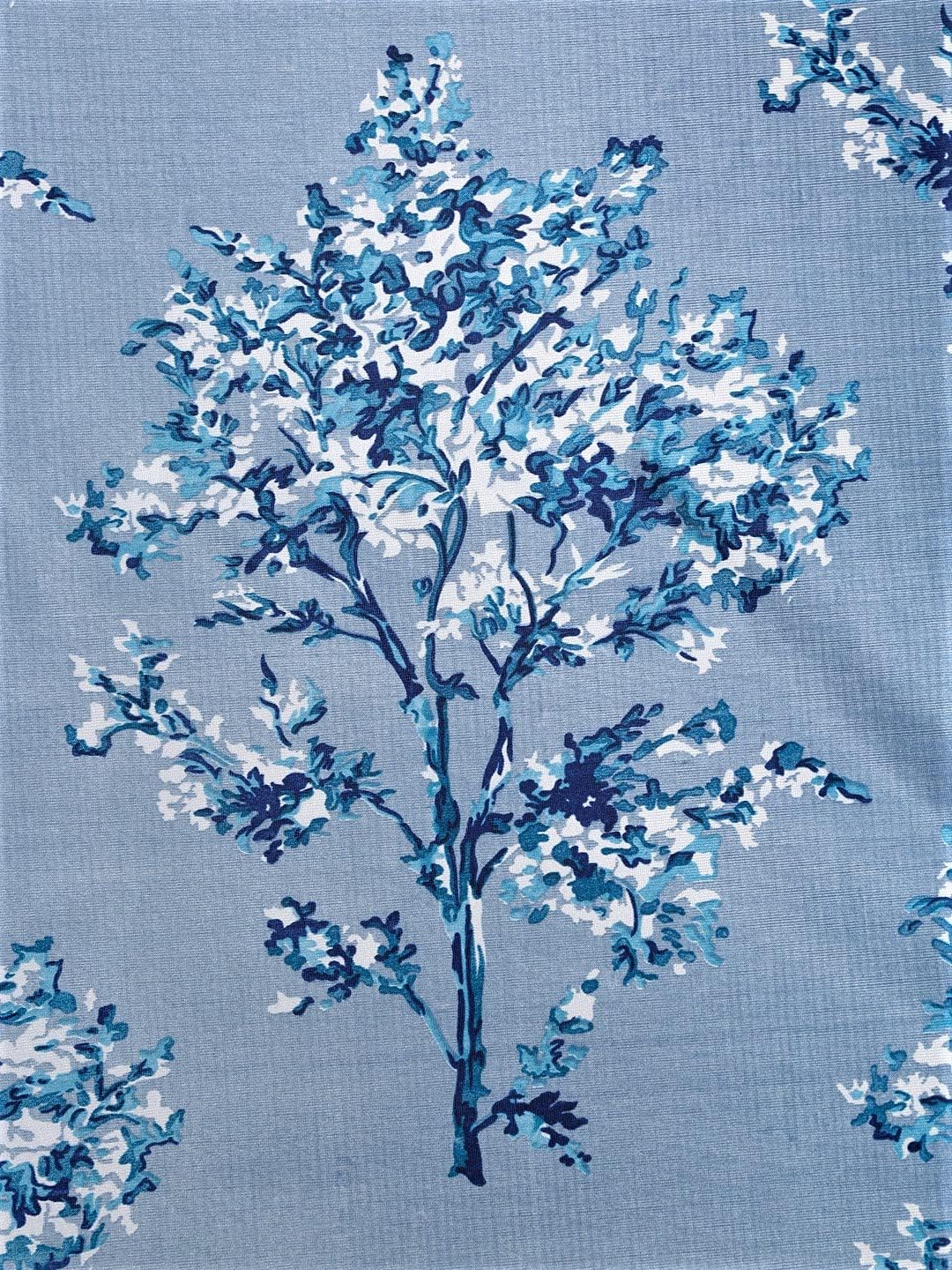 Polyester Blossoms Eyelet Door Curtains (7 Feet, Blue, Pack of 2 Piece, Eyelet, String, Washable) - Image 3