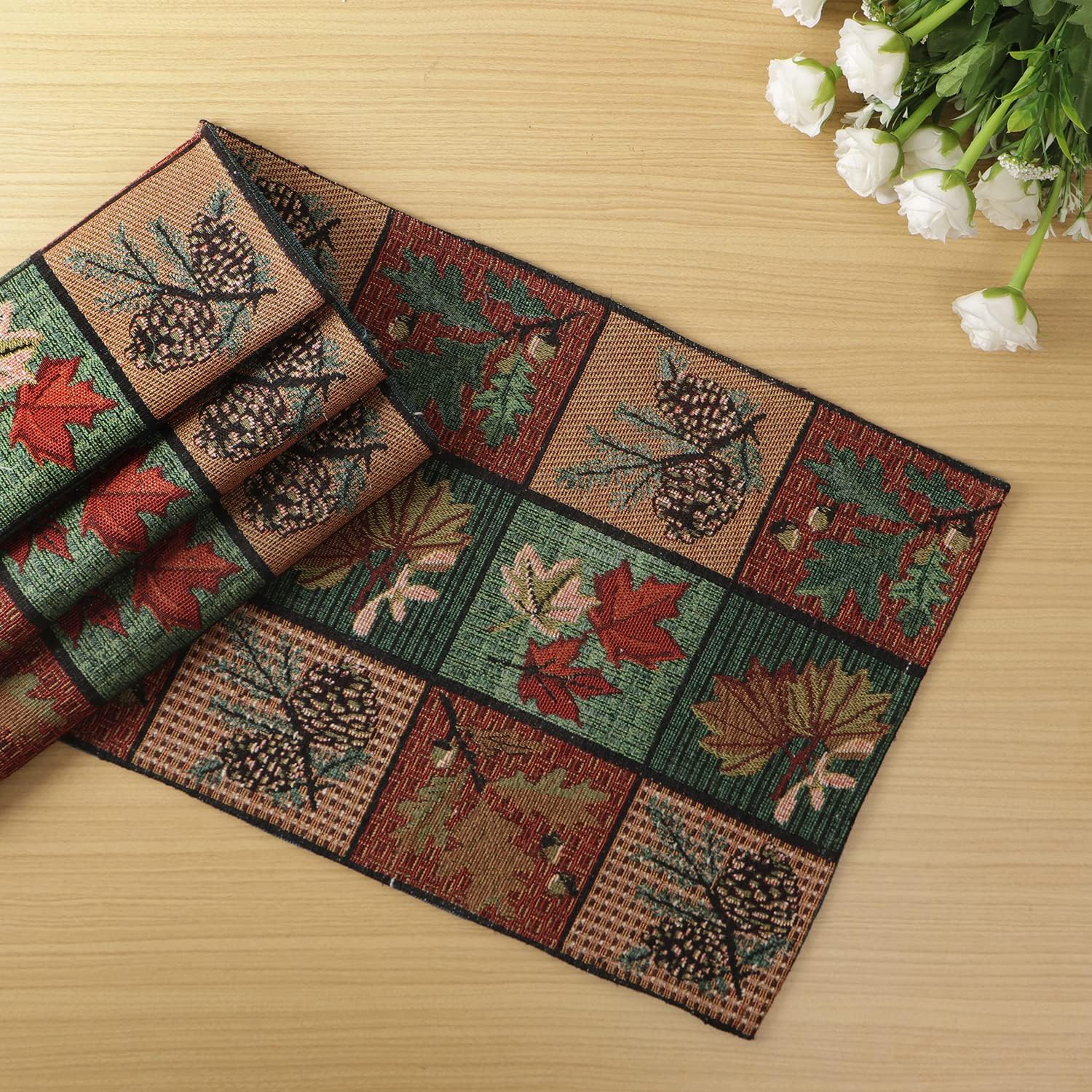 Premium Dinning table Placemats Set of 4 (12x18 Inches) Multicolor Leaf - Image 3