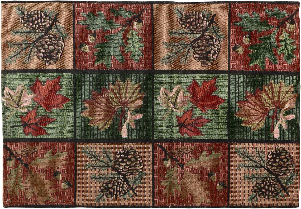 Premium Dinning table Placemats Set of 4 (12x18 Inches) Multicolor Leaf - Image 6
