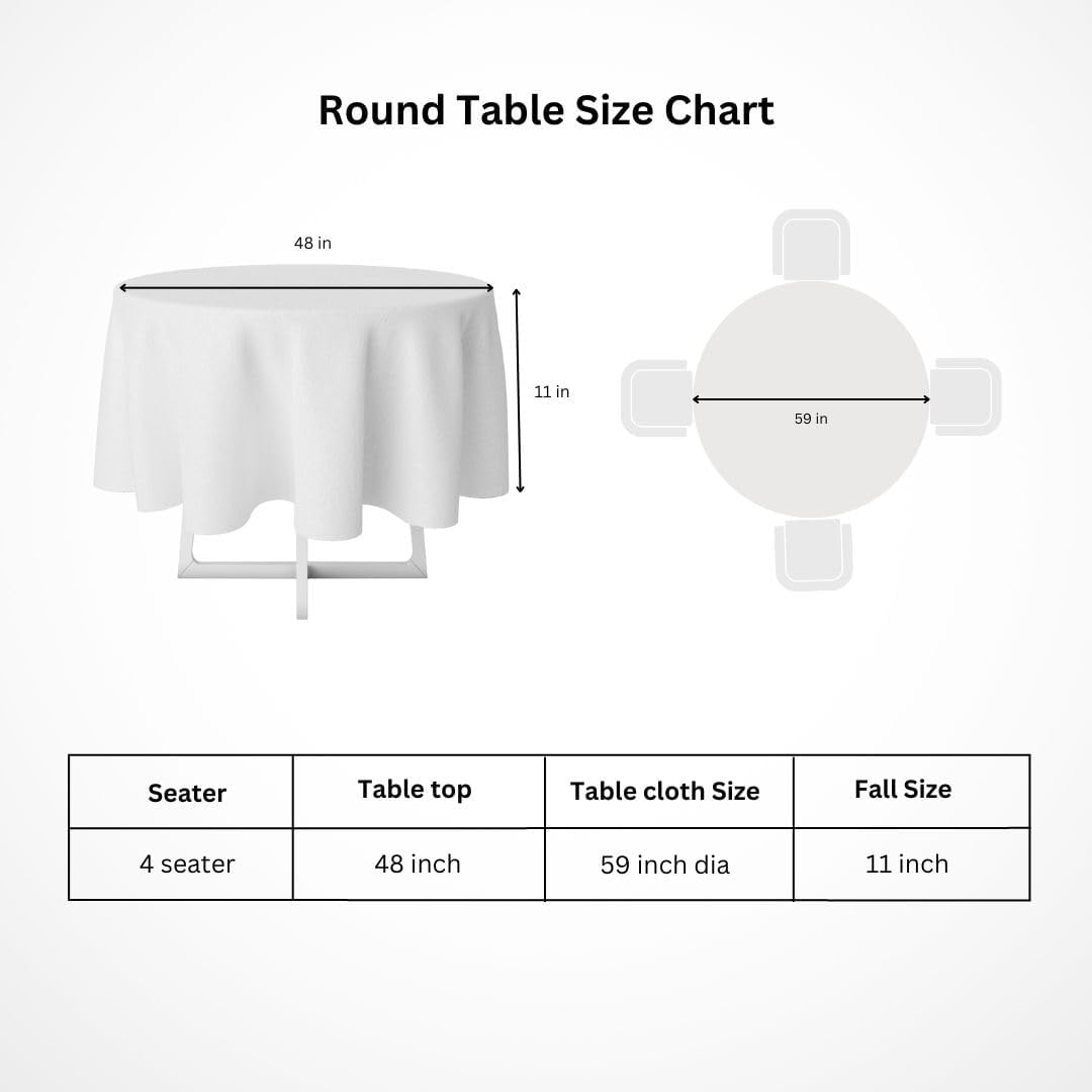 Premium Cotton 60 Inch Circular Table Cloth - Pack Of 1, Multicolor - Image 7