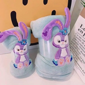 Super Soft Rabbit Bath Towel with hand/face towel for Women/Girls & Kids | A Gift for Baby Shower | Set of 2 (144x75cm) + (74x34cm) | Sky Blue