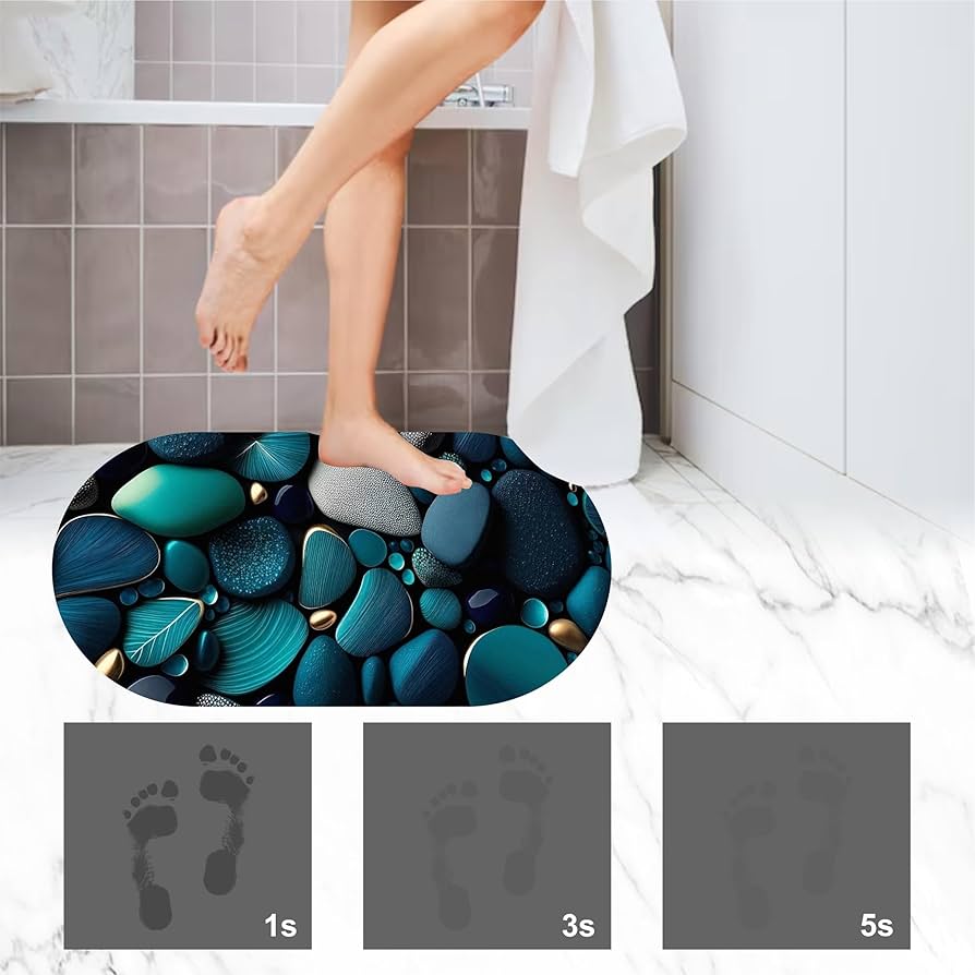 3D Bathroom mat, Door Mat, Floor Mat,Rare 3D Patterned Bath Mat, Bathroom Decor,Anti-Slip, Absorbent Bath Rug, Quick Drying, Easy Care Shower Rug, Decorate (60X40CM) (Seashell) - Image 2
