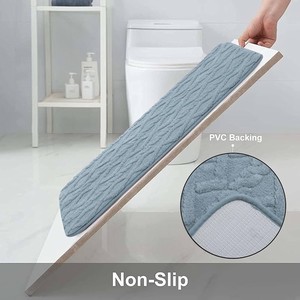 Batroom Floor Mat | Non-Slip Bathroom Mat Washable,Soft Floor Anti Skid Mat | Bathroom Water Absobent Rug 60x40 cm (Light Blue)