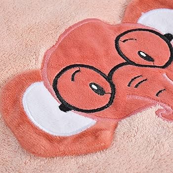 Premium Microfiber Kids Bath Towels Quick Drying Towels for Unisex Kids Cartoon Print Baby Towel for Boys and Girls (70 x 140 Cms, Pack of 1) - Peach - Image 5