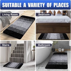 Microfiber Door Mats For Home Entrance Living Room | Anti Skid Doormats For Bathroom Entrance And Bedrooms | Main Door Mats For Entrance (Black, 18 X 28 Inch)