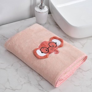 Premium Microfiber Kids Bath Towels Quick Drying Towels for Unisex Kids Cartoon Print Baby Towel for Boys and Girls (70 x 140 Cms, Pack of 1) - Peach