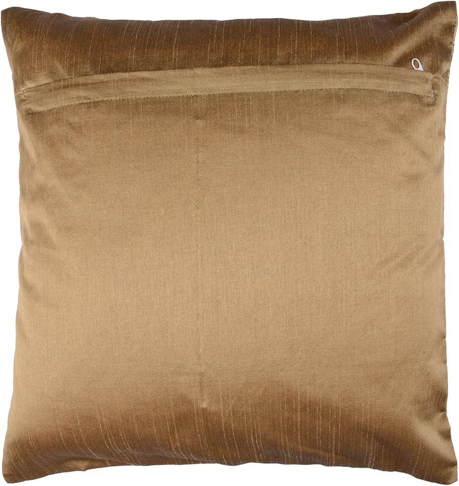 Cushion Cover | Pillow Covers for Sofa | Throw Cushion Cover | Dupion Polyester Cushion Covers | Cream Patang Wire Cushion Covers | Set of 5 | 16 Inch | Brown - Image 6