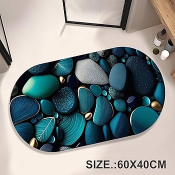 3D Bathroom mat, Door Mat, Floor Mat,Rare 3D Patterned Bath Mat, Bathroom Decor,Anti-Slip, Absorbent Bath Rug, Quick Drying, Easy Care Shower Rug, Decorate (60X40CM) (Seashell) - Image 4
