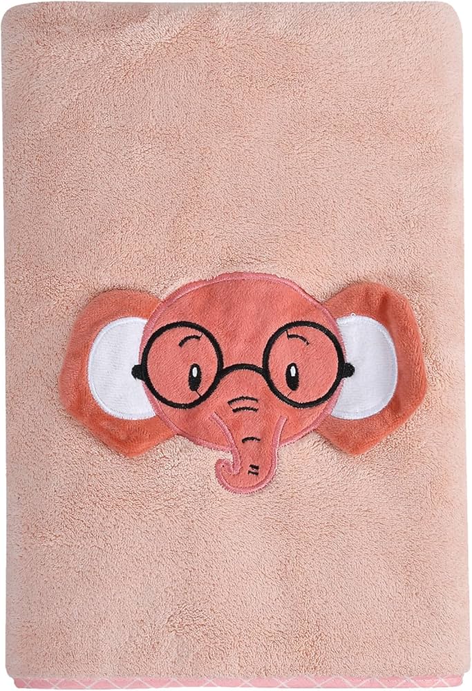 Premium Microfiber Kids Bath Towels Quick Drying Towels for Unisex Kids Cartoon Print Baby Towel for Boys and Girls (70 x 140 Cms, Pack of 1) - Peach - Image 4