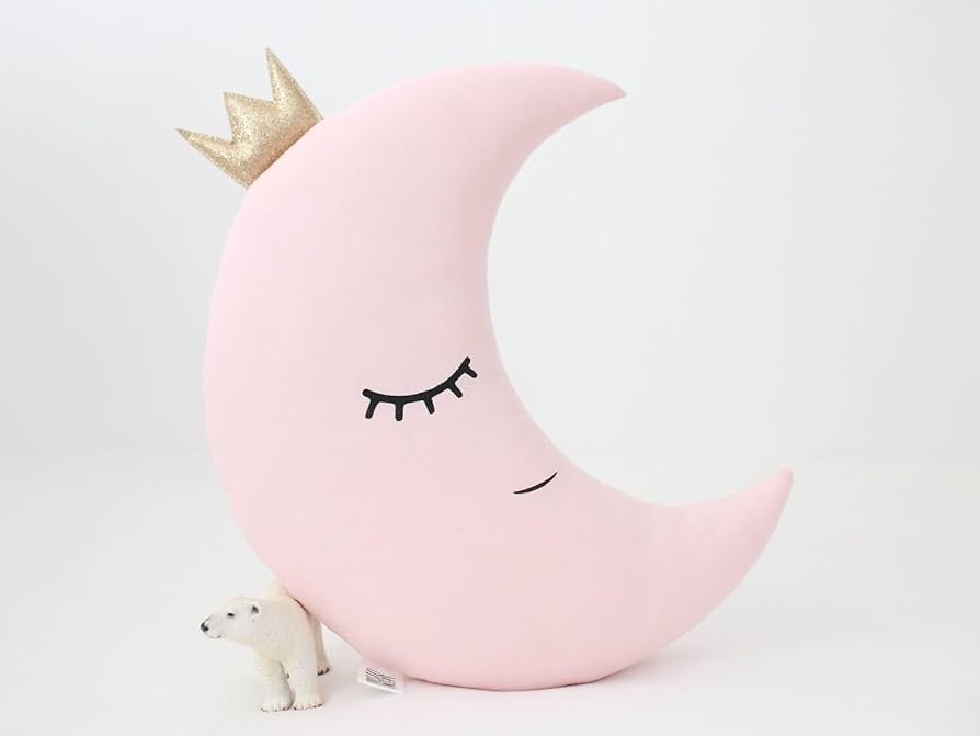 Velvet Baby Cushion Set of 3 – Cloud, Moon & Star Shapes | Pink Green | Soft Polyester Filled Crib Cushions - Image 2