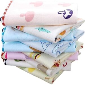 Cotton Hand Towel Soft Reusable Hankies Napkins for Kids Toddlers Kids Adults Multicolor Pack of 2 (Luxury)