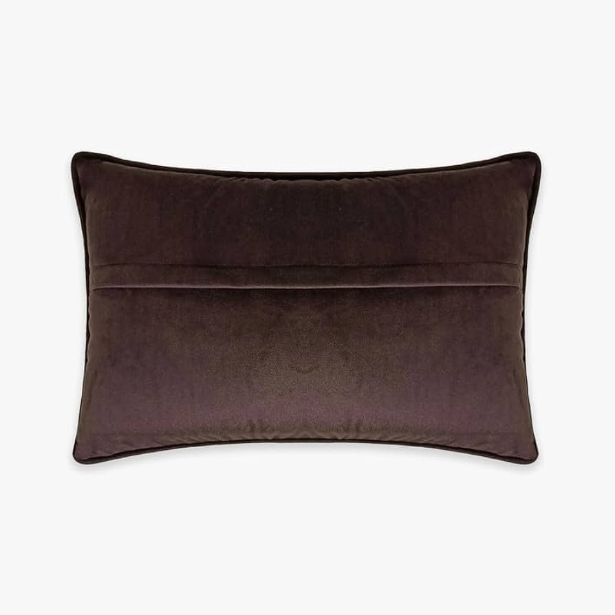 Leopard Applique Decorative Velvet Cushion Cover (12 x 18 Inches) w-Luxurious Faux Leather Cutwork & Velvet Piping_ Stylish & Trendy Design (Dark Brown) - Image 2