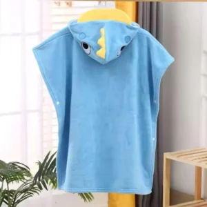 Premium Coral Fleece Hooded Baby Bath Towel/Poncho for Kids 3-7 Years – Ultra-Soft, Absorbent, and Cozy Cloak for Infants and Toddlers - Blue