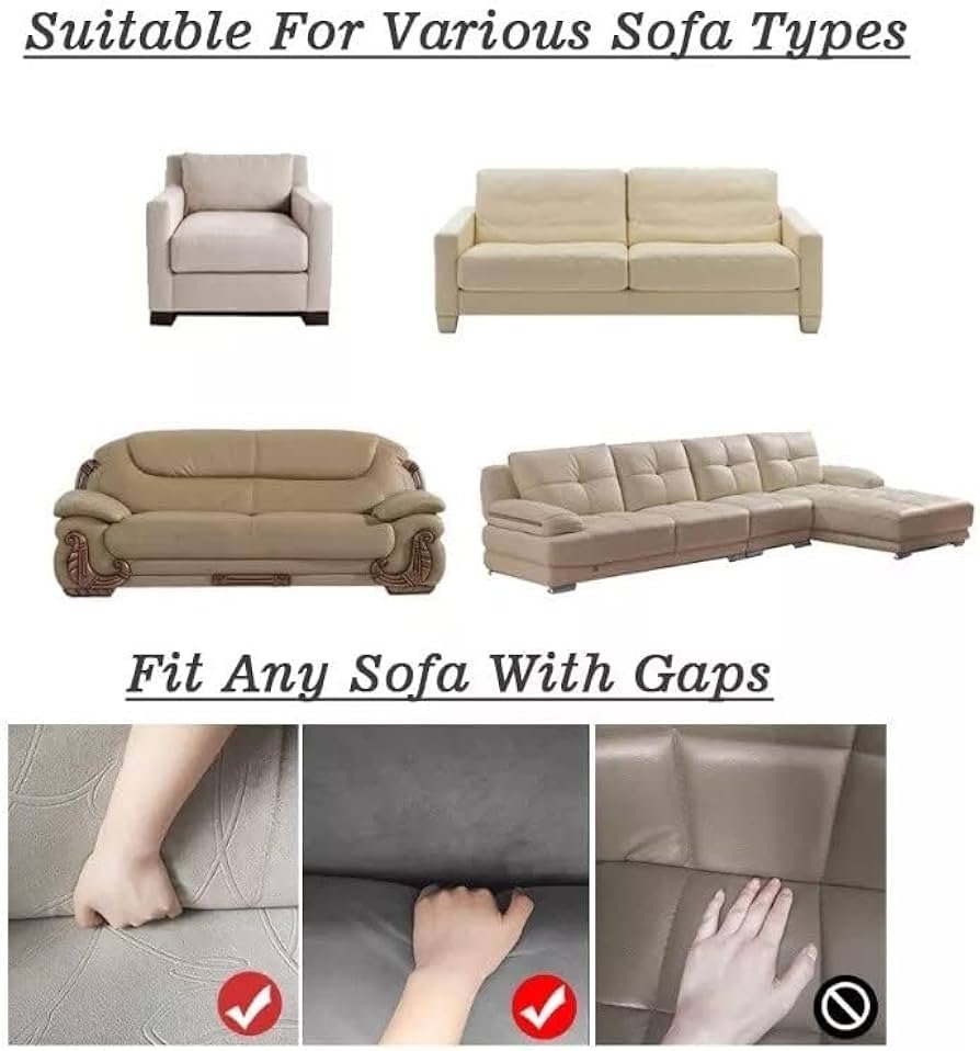 Velvet Sofa Cover 3 Seater and 2 Seater Fully Covered Universal 5 Seater Sofa Cover Non-Slip Sticky Elastic Stretchable Sofa Set Slipcover Protector for (3+1+1 Seater), Wine - Image 2