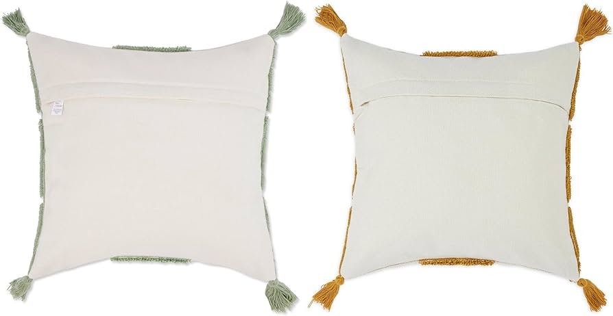 Printed & Embroidered Decorative Throw 210 TC Cushion Cover 16 X 16 Inches for Living Room Sofa _ Tufted Sun and Abstract _ Pack of 2 - Image 4