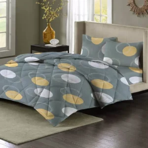 220 GSM Solid Plain Reversible Summer (Grey & Orange, Lightweight & Soft)