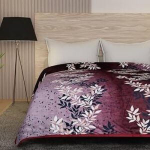 Double Size Blankets Super Soft Flannel Fuzzy Blanket for Double Bed (Wine – Hazel)