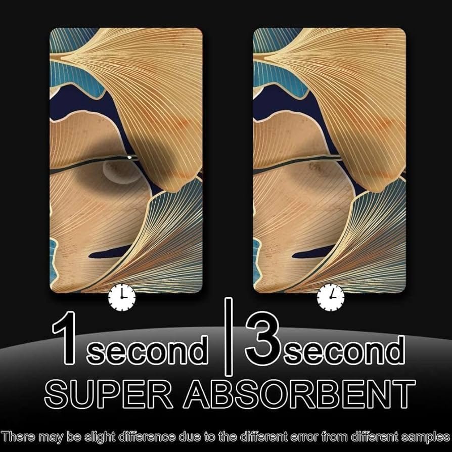 Non-Slip Textured Bathroom Mat (60x40 cm) - Water Absorbent Thin Square Shower Rug for Home (Gold Leaf Design) - Image 7