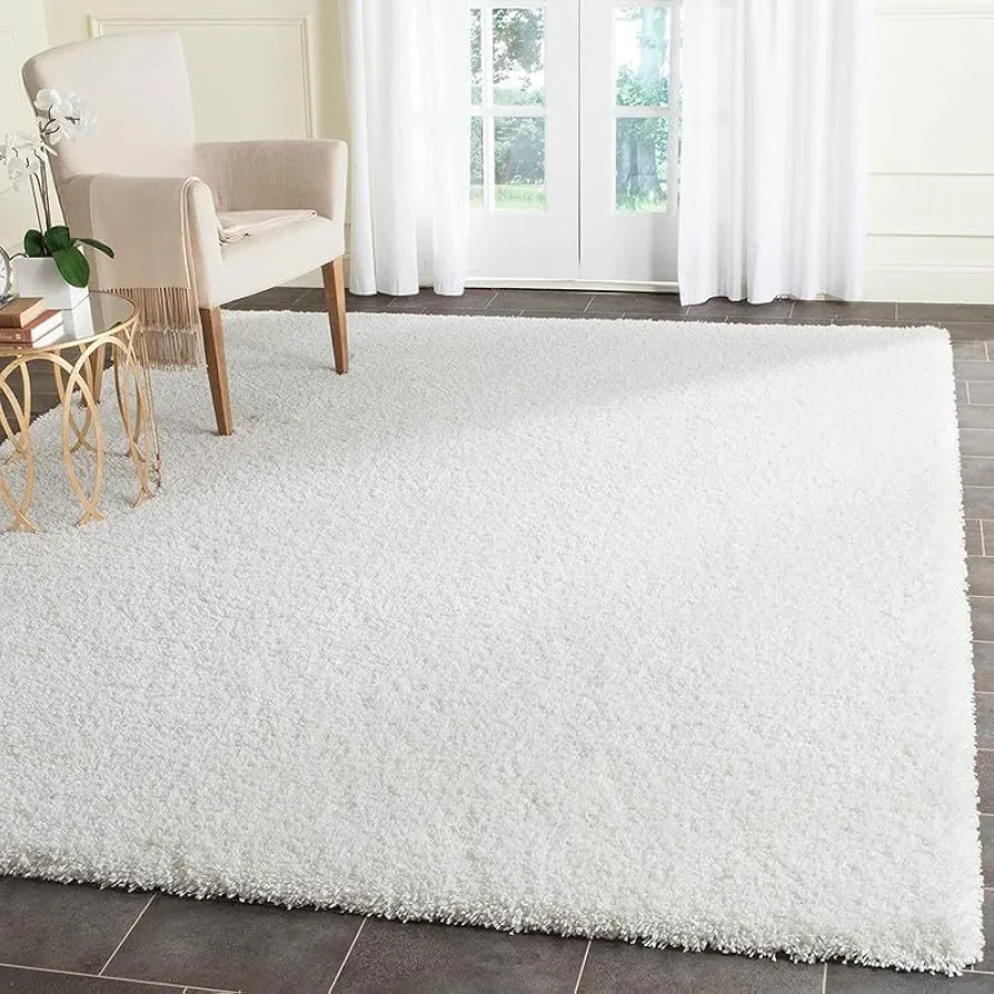 White Shaggy Rug Set – 2 Pieces, 4x6 ft Each, Soft Microfibre Carpet for Living Room & Bedroom - Image 2