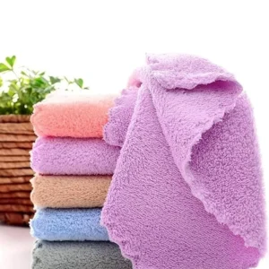 Microfiber Face Towels, 25x25 cm, Soft and Super Absorbent, Set of 4, Multicolour