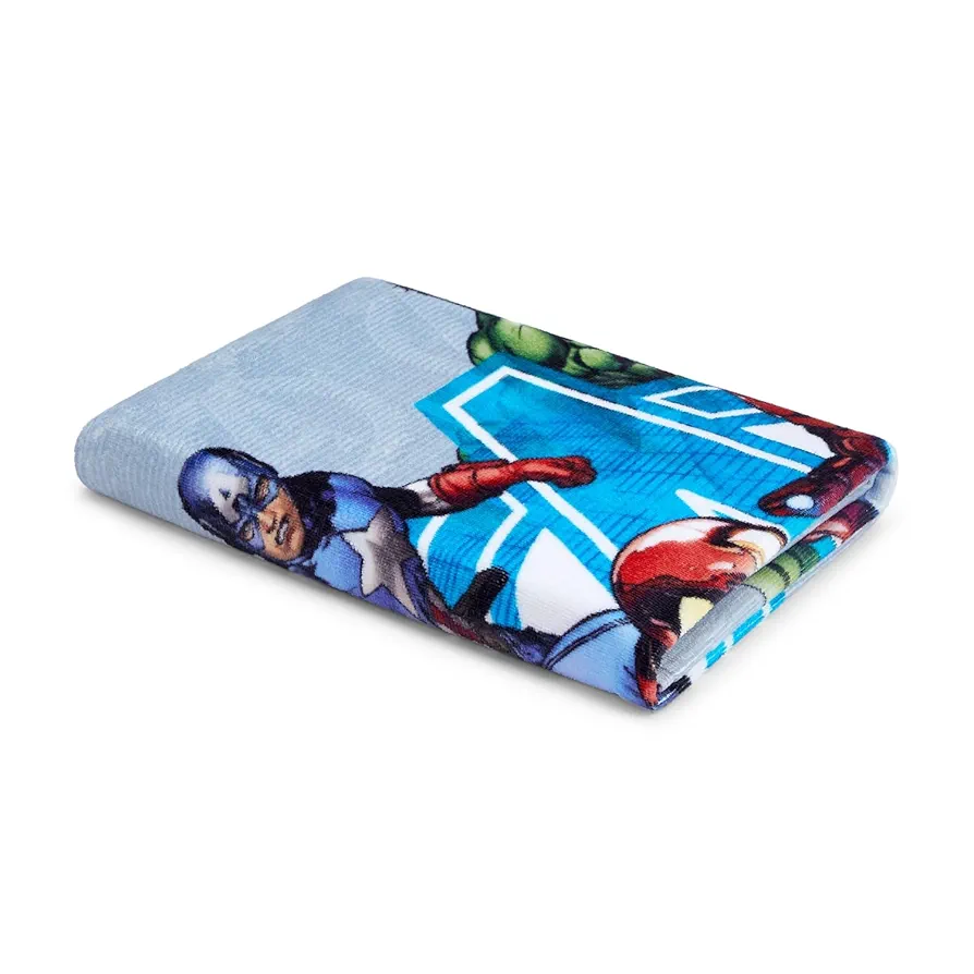 Kids Bath Towel – 100% Cotton, Ultra Soft & Absorbent, Quick-Dry, 67x130 cm (Avengers Marvel – Grey) - Image 2