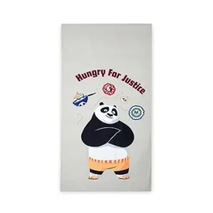 Kids Bath Towel – 100% Cotton, Ultra Soft & Absorbent, Quick-Dry, 67x130 cm (Kung Fu Panda – Brown)