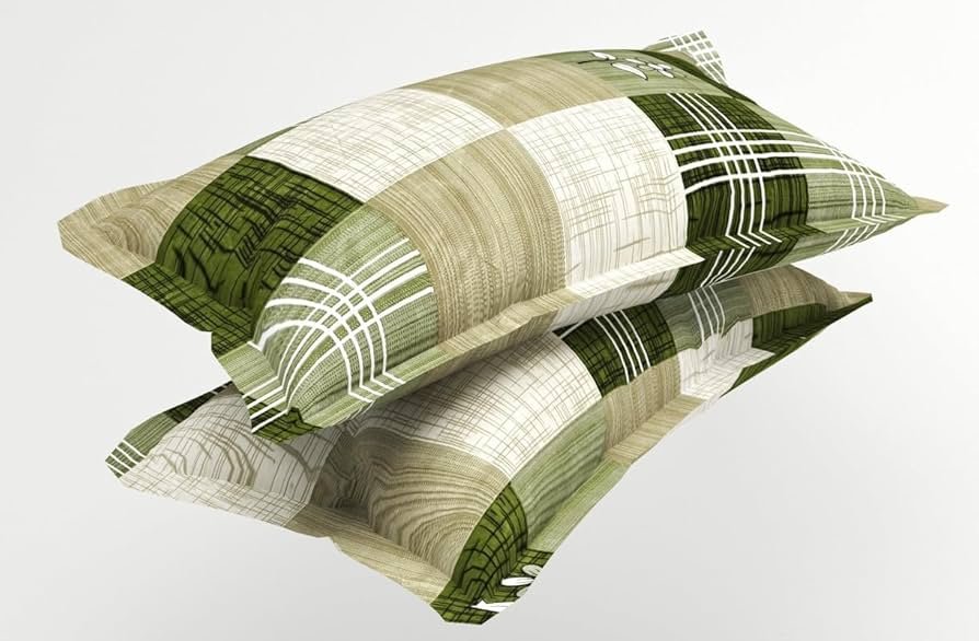 Microfiber 144 TC Aspire 2.O Collections Soft Breathable Wrinklefree Floral Printed Double Bedsheets with 2 Pillow Covers, Color Light Green and White - Image 3