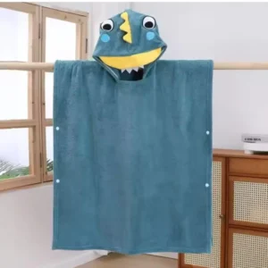 Premium Coral Fleece Hooded Baby Bath Towel/Poncho for Kids 3-7 Years – Ultra-Soft, Absorbent, and Cozy Cloak for Infants and Toddlers - Green