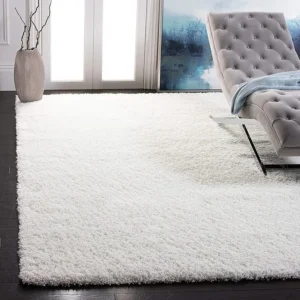 White Shaggy Rug Set – 2 Pieces, 4x6 ft Each, Soft Microfibre Carpet for Living Room & Bedroom