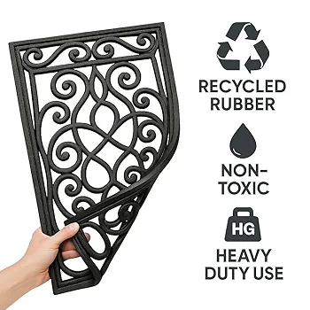 40x60 cm Rubber Doormat for Home Entrance | Heavy-Duty, Waterproof & Non-Slip | Indoor & Outdoor Use | Rectangle Design - Image 4