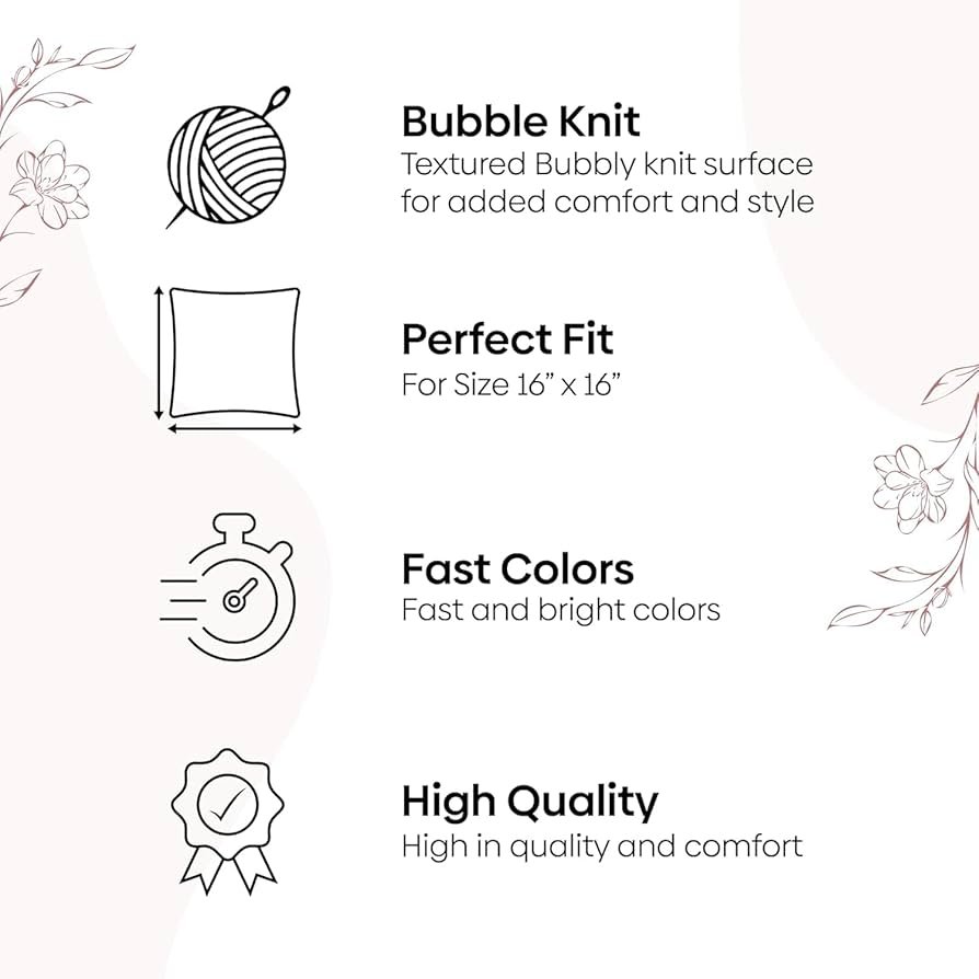 Decorative Embroidered Cushion Cover _ Knitted Chambray Front Throw Pillow Cushion Cover for Sofa Living Room _ 16Inch X 16Inch _ Green Velvet, 260 TC - Image 5