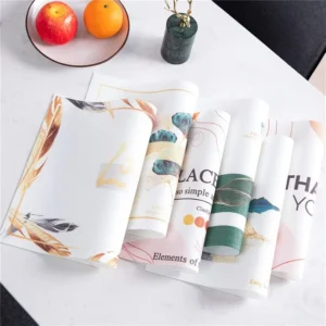 6-Piece Woven PVC Vinyl Dining Table Placemats | Stain-Resistant, Heat-Resistant & Easy-to-Clean Table Mats | Feather White | 18x12 Inches