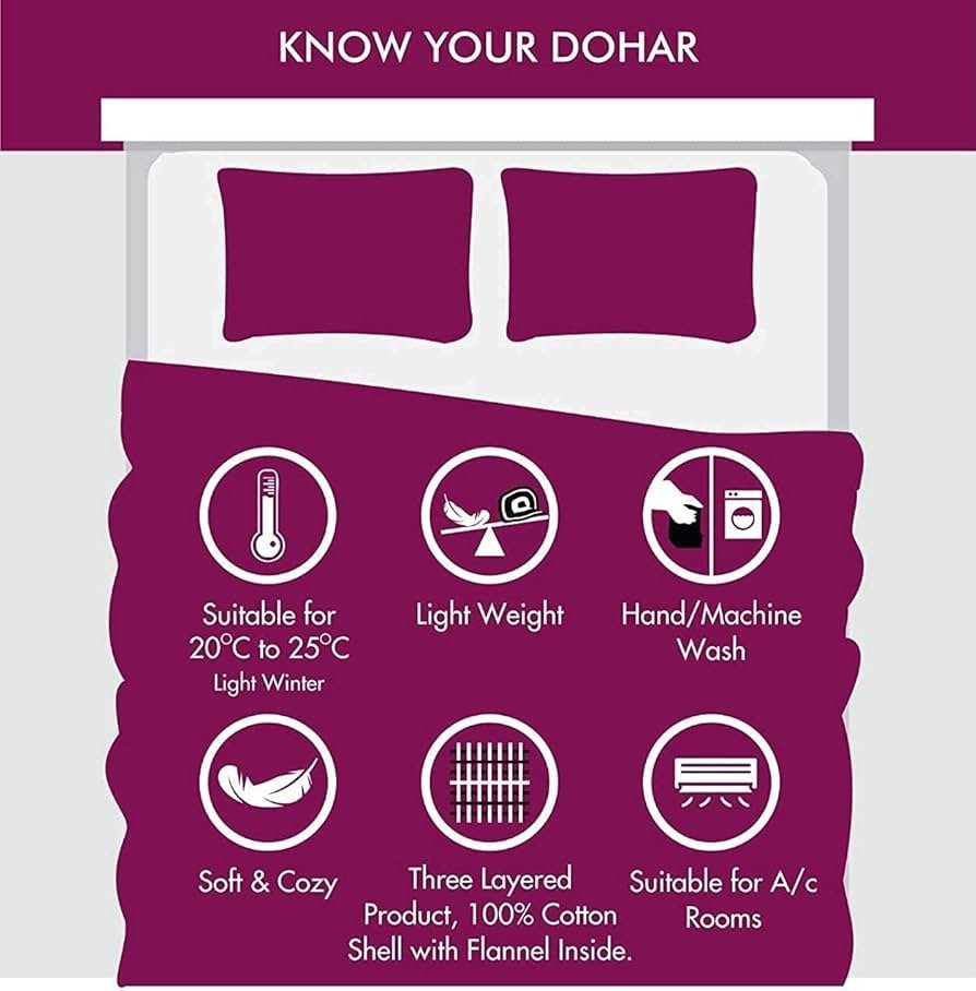 Super Soft Reversible Design Dohar I AC Blanket I Blanket for All Season I Gifting (Double, Blue Check) - Image 2