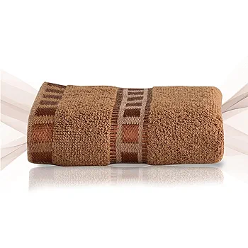 144 Tc Pack of 2 Cotton Hand/Face Towels for Men & Women | Easily Washable | Workout Gym Napkins for Men | Pocket Towel - Golden & Brown - Image 5