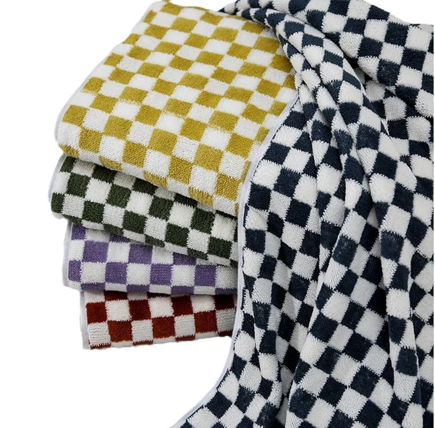 Microfiber Soft & Fuffy Hand Towel 400 GSM with Hanging Loop | Soft, Highly Absorbent & Fast Dry | Perfect for Home, Pool & Gym | (75x35cm) (Chess_Multi, Set of 2) - Image 5