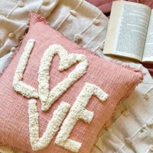 The Love Pillow Cover _ Boho Cushion Cover Soft _ 18 x18 Inches _ Rectangular Pillow _ Perfect for Room Decor _ 100_ Cotton