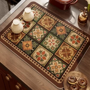 Proxin 2-Piece Multicolour Kitchen Rugs – Foldable, Non-Slip, Lightweight, Washable