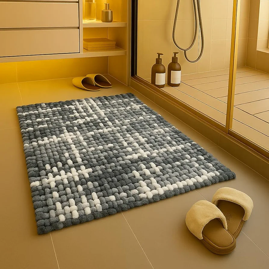 Anti-Slip Cotton Polyester Blend Bathroom Mat (40x60 cm) - Water-Absorbent Floor Mat for Home & Doorway - Image 12