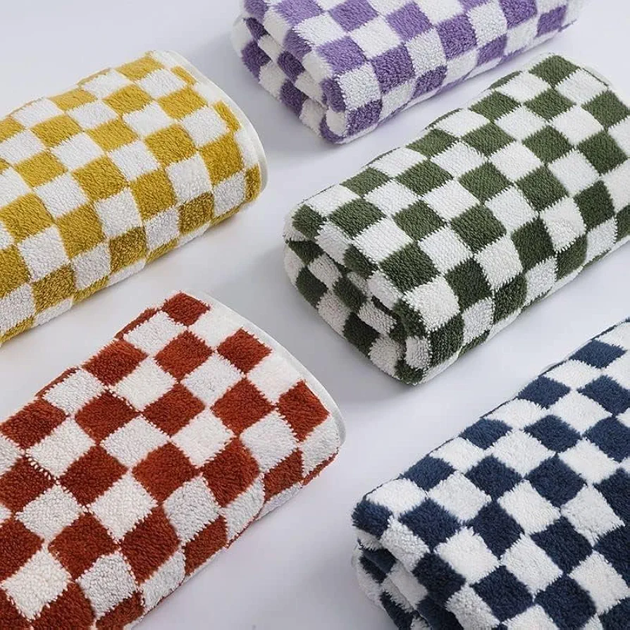 Microfiber Soft & Fuffy Hand Towel 400 GSM with Hanging Loop | Soft, Highly Absorbent & Fast Dry | Perfect for Home, Pool & Gym | (75x35cm) (Chess_Multi, Set of 2) - Image 4