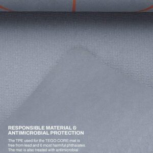 8mm Yoga Mat (Grey Brick) | Ultra-Cushioned TPE Mat with Alignment Lines | Non-Slip & Portable Exercise Mat with Carry Bag