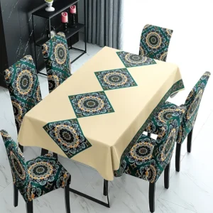Dinning Chair Cover With Table Covers(Multi)
