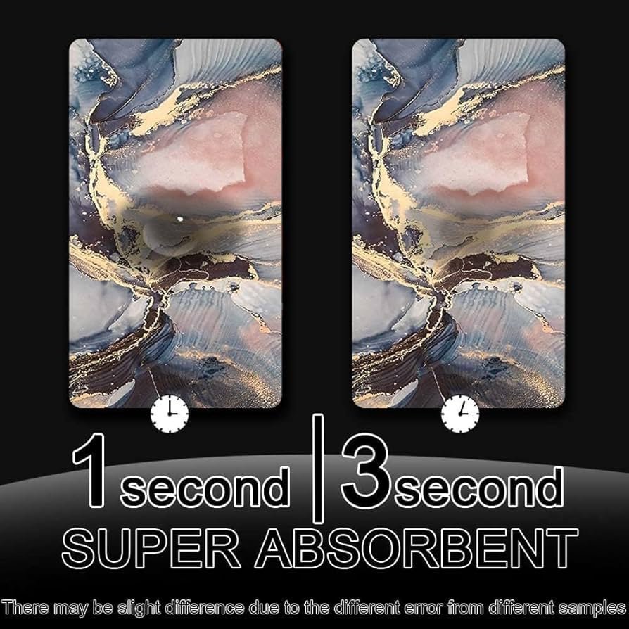 Non-Slip Textured Bathroom Mat (60x40 cm) - Water Absorbent Rug for Home & Kitchen (Pink Blue Marble) - Image 4