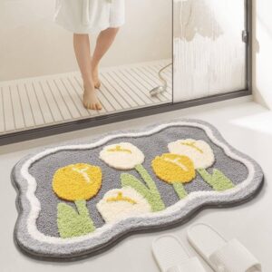 2000 GSM Microfiber Anti-Skid Floor Mat (40x60 cm) - Super Soft & Absorbent for Bathroom and Kitchen