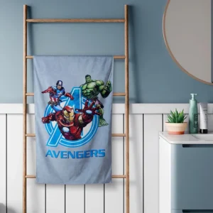 Kids Bath Towel – 100% Cotton, Ultra Soft & Absorbent, Quick-Dry, 67x130 cm (Avengers Marvel – Grey)