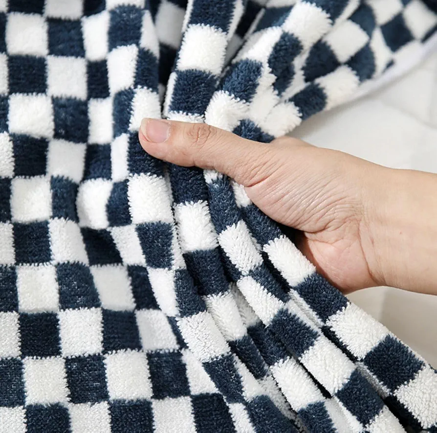 Microfiber Soft & Fuffy Hand Towel 400 GSM with Hanging Loop | Soft, Highly Absorbent & Fast Dry | Perfect for Home, Pool & Gym | (75x35cm) (Chess_Multi, Set of 2) - Image 2