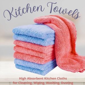 Cloth for Kitchen Cleaning Soft Absorbent Lint Free Reusable Microfiber Cloths Towels Wash Clothes Utensils Wipe Napkin (Pack of 6)