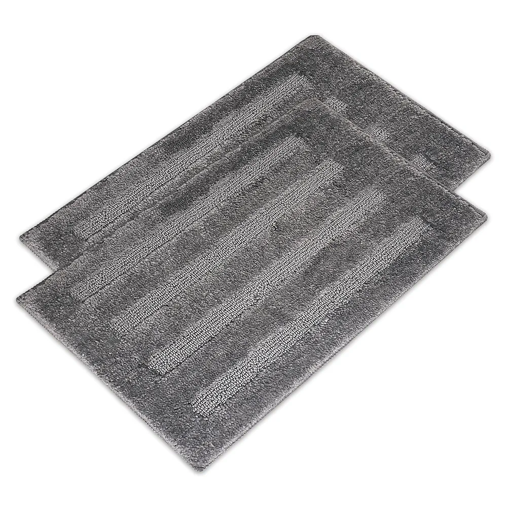 2 Pcs Microfiber Bathroom Mats 60x40 cm | Water Absorbent, Anti-Slip Door Mats | Soft Comfort for Feet | Grey