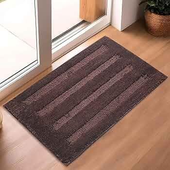 60x40 cm Microfiber Bathroom Mat | Water Absorbent & Anti-Slip Door Mat | Soft Comfort for Feet | Chocolate Brown